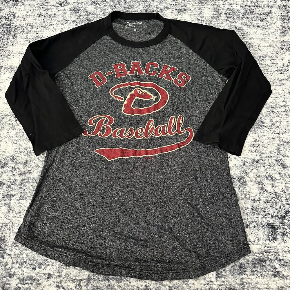 Majestic Threads Arizona D-Backs Baseball Raglan‎ 3/4 Sleeve Tee Women's Medium